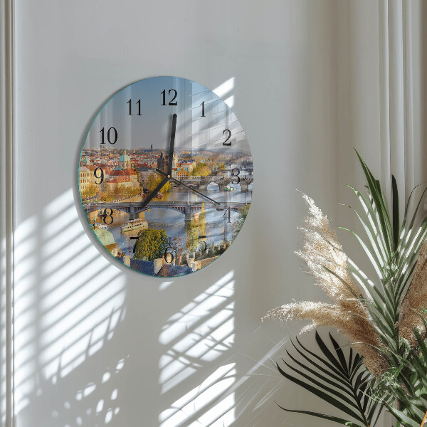 Round wall clock City of Prague