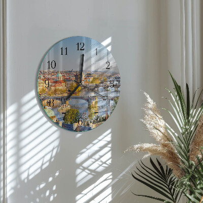 Round wall clock City of Prague