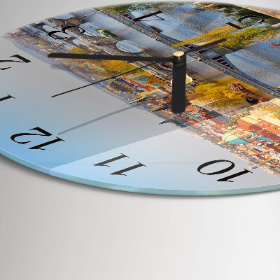 Round wall clock City of Prague