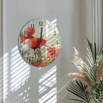 Round wall clock Poppies