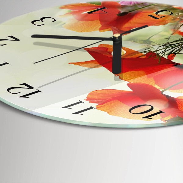 Round wall clock Poppies