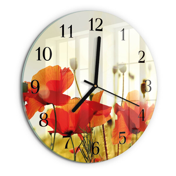 Round wall clock Poppies