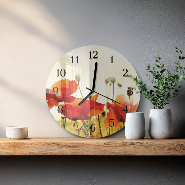 Round wall clock Poppies