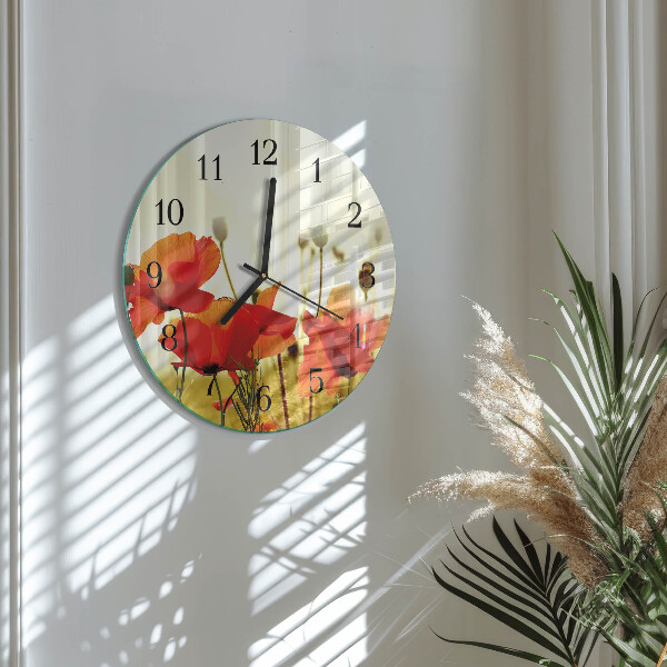 Round wall clock Poppies
