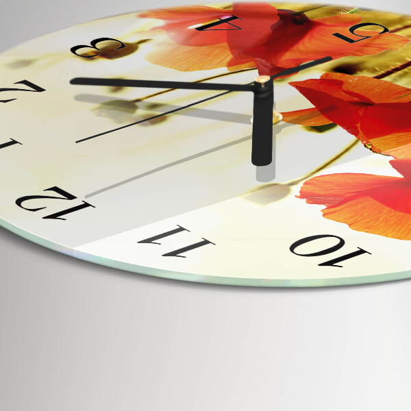 Round wall clock Poppies