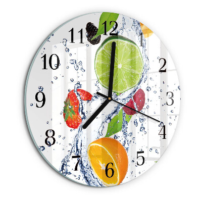 Round wall clock Fruits Lemon