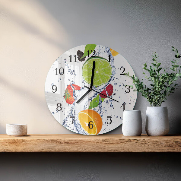 Round wall clock Fruits Lemon