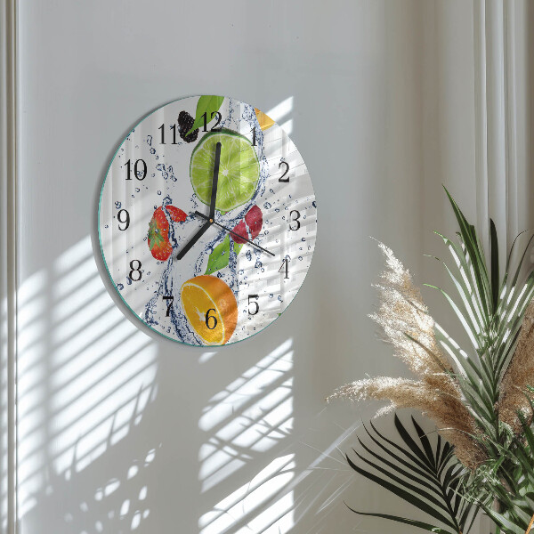 Round wall clock Fruits Lemon