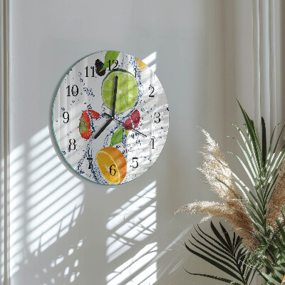 Round wall clock Fruits Lemon