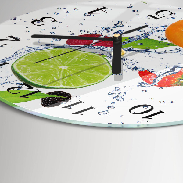 Round wall clock Fruits Lemon