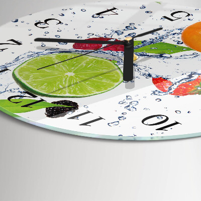 Round wall clock Fruits Lemon
