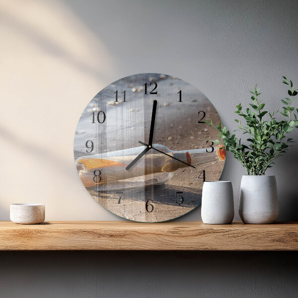 Round wall clock Bottle Letter