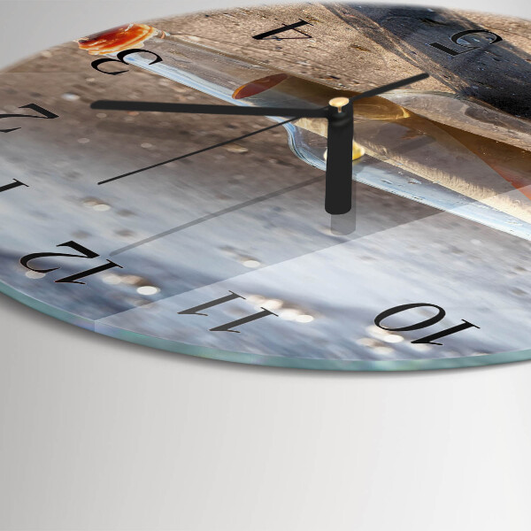 Round wall clock Bottle Letter