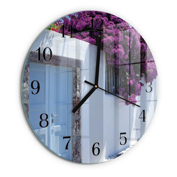 Round wall clock Home Flowers