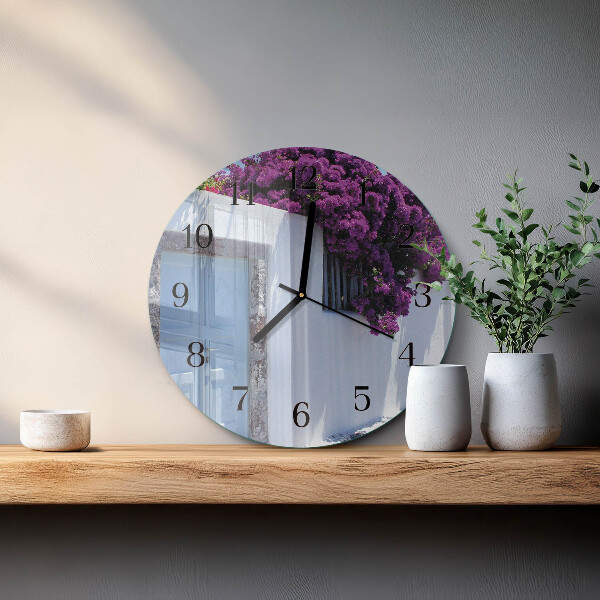Round wall clock Home Flowers