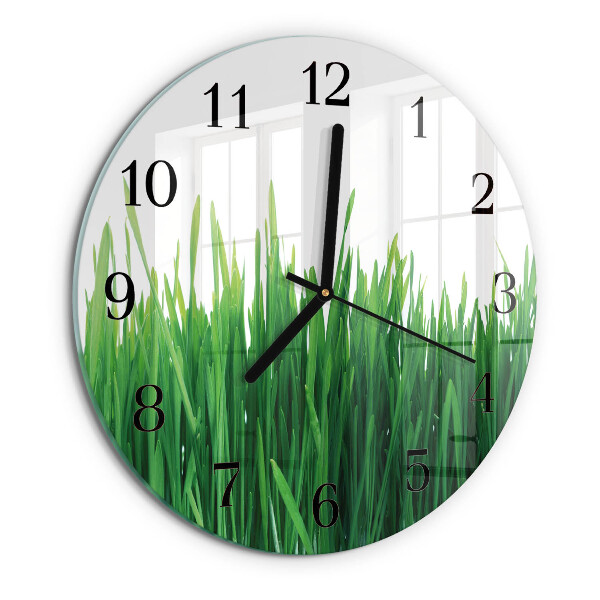 Round wall clock Grass