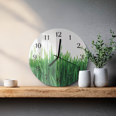 Round wall clock Grass