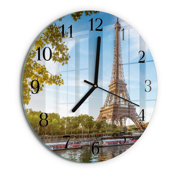 Round wall clock Eiffel Tower Paris