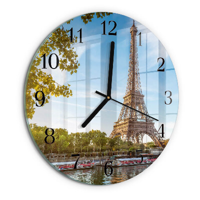 Round wall clock Eiffel Tower Paris