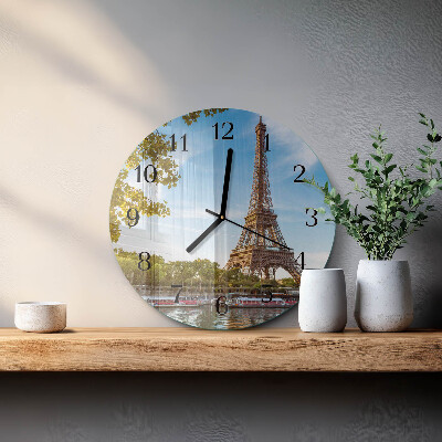 Round wall clock Eiffel Tower Paris