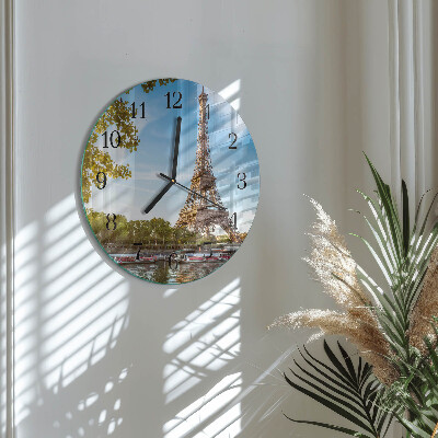 Round wall clock Eiffel Tower Paris