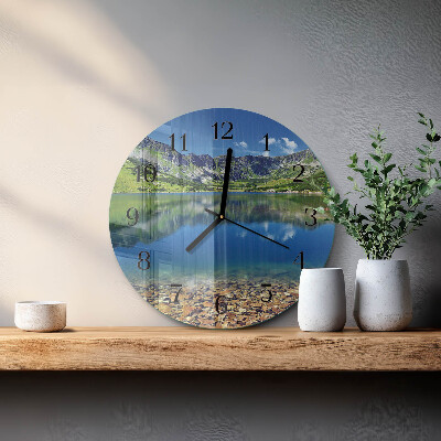 Round wall clock Mountain Lake