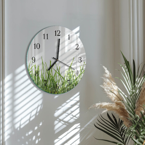 Round wall clock Grass