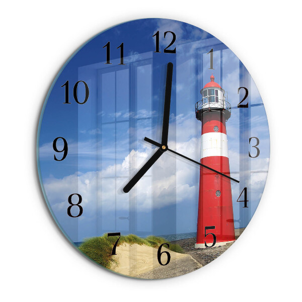 Round wall clock Lighthouse