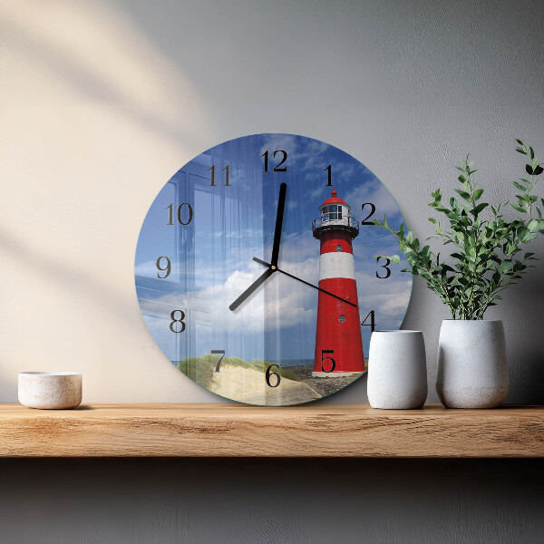 Round wall clock Lighthouse