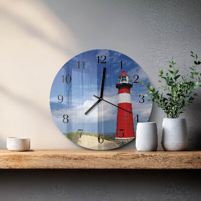 Round wall clock Lighthouse