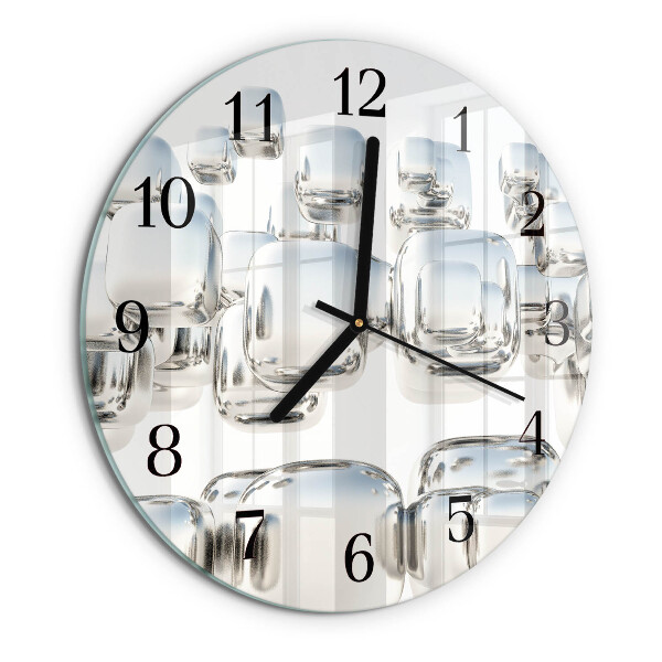 Round wall clock 3D cube