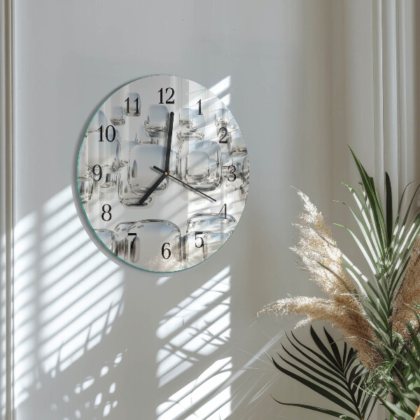 Round wall clock 3D cube