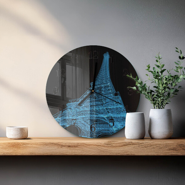 Round wall clock Eiffel Tower Paris