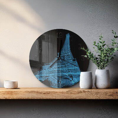 Round wall clock Eiffel Tower Paris