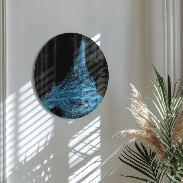 Round wall clock Eiffel Tower Paris