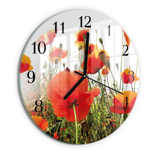 Round wall clock Poppies