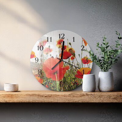 Round wall clock Poppies
