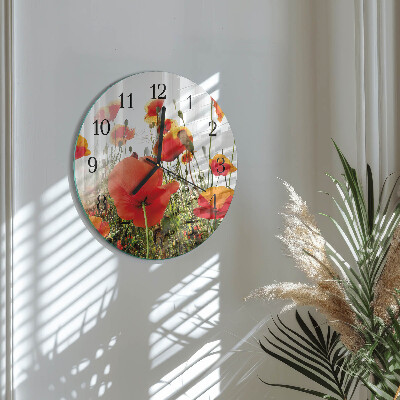 Round wall clock Poppies