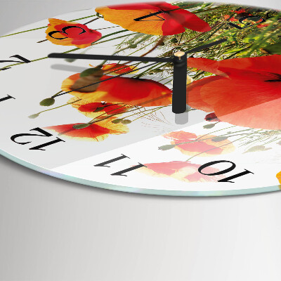 Round wall clock Poppies