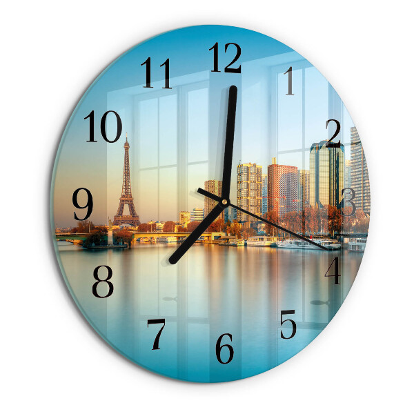 Round wall clock Eiffel Tower Paris