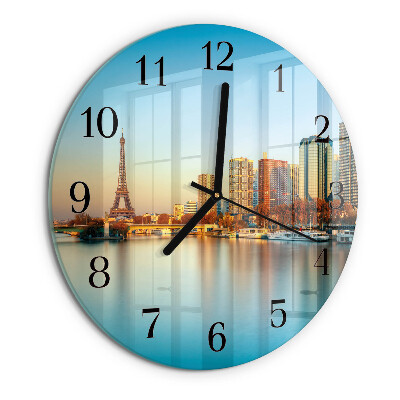 Round wall clock Eiffel Tower Paris