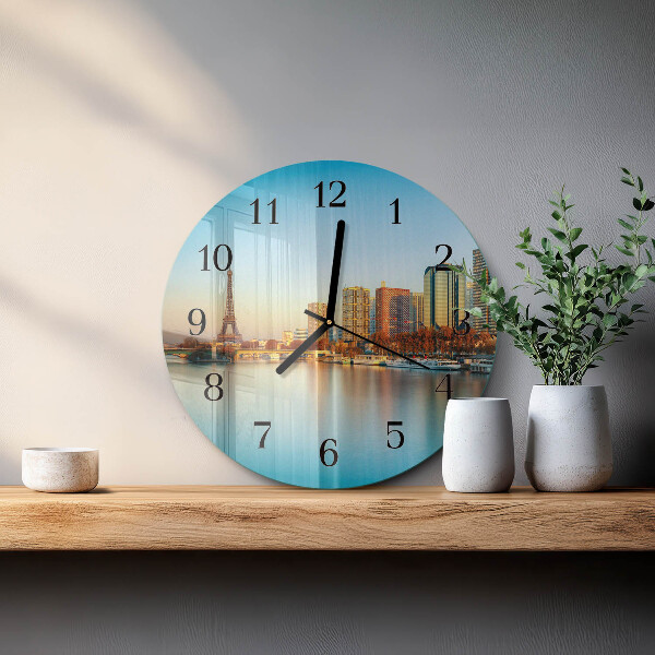 Round wall clock Eiffel Tower Paris
