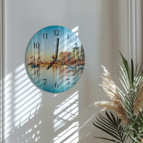 Round wall clock Eiffel Tower Paris