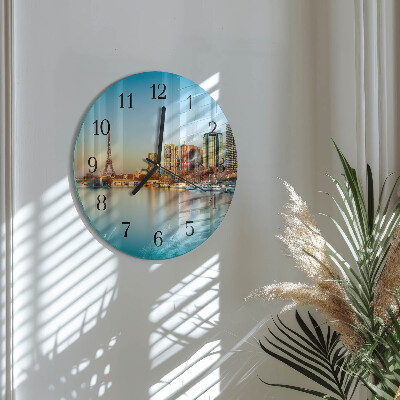 Round wall clock Eiffel Tower Paris