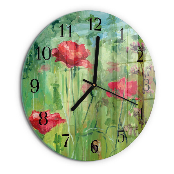 Round wall clock Poppies