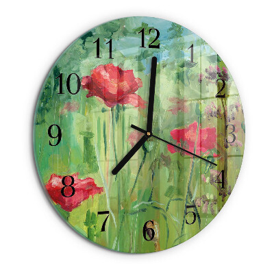 Round wall clock Poppies