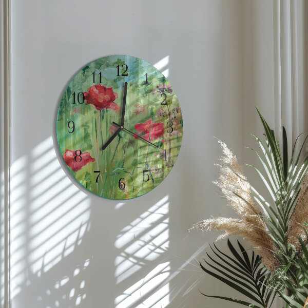 Round wall clock Poppies