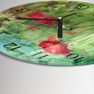 Round wall clock Poppies