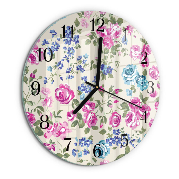 Round wall clock Roses