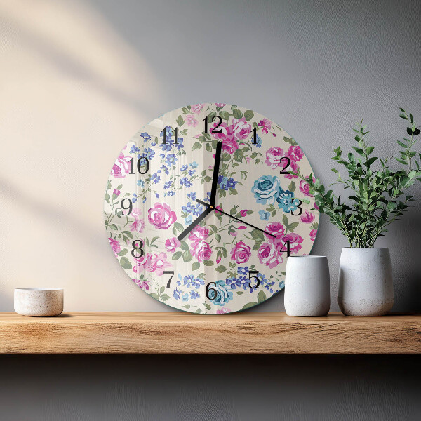 Round wall clock Roses
